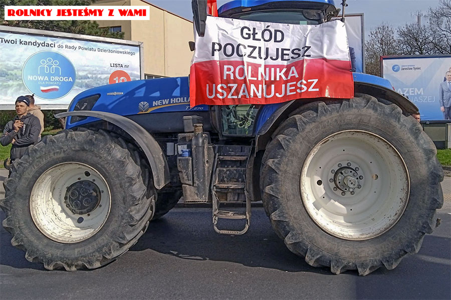 Blokady drogi DK 8 w agiewnikach i Niemczy - 20.03.2024. 