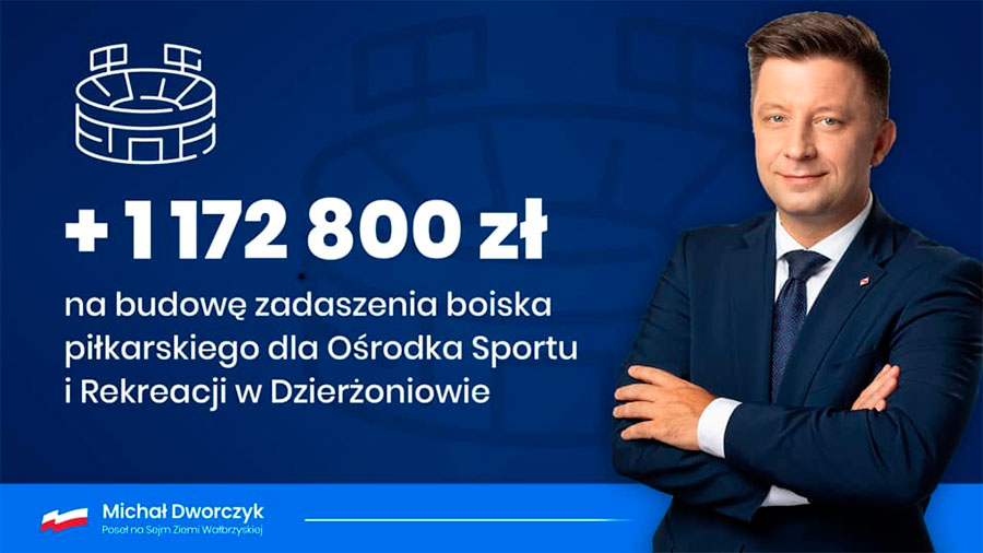 Modernizację stadionu Lechia Dzierżoniów. 23.09.2021.