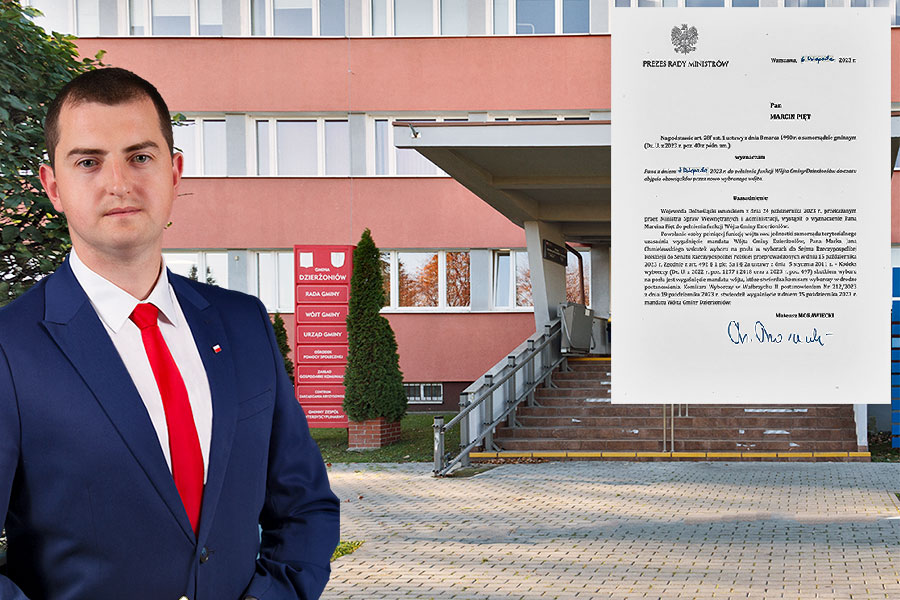 Marcin Pit wyznaczony przez Prezesa Rady Ministrw do penienia funkcj Wjta Gminy Dzieroniw - 07.11.2023.