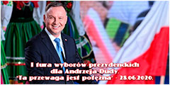 I tura wyborw prezydenckich dla Andrzeja Dudy, ale bdzie dogrywka - 28.06.2020.